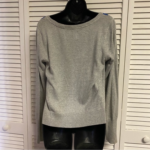 Aéropostale Gray Blue Green Argyle Button Up Sweater Cardigan Women’s Size LG - Picture 4 of 5